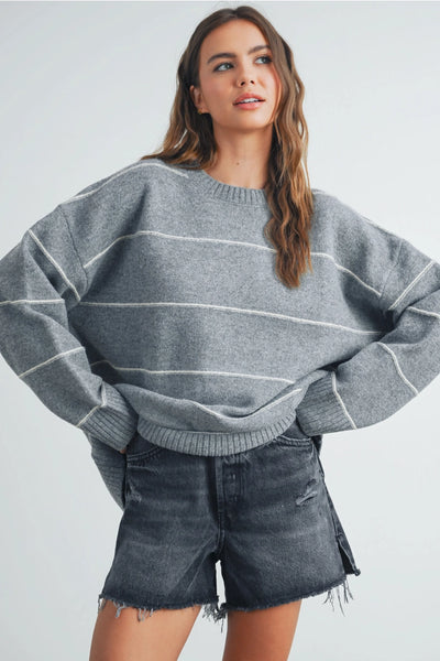 Striped Drop Shoulder Sweater