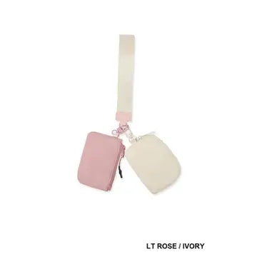 Dual Pouch Wristlet Keychain Wallet