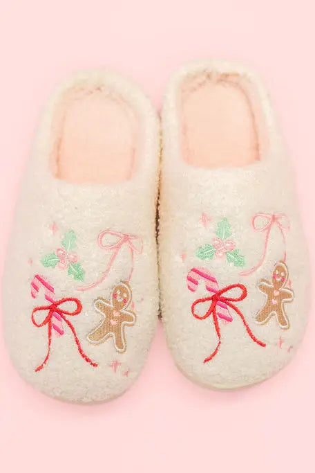 Gingerbread Bow Slippers