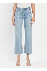 90's Super High Rise Ankle Slim Wide Jeans
