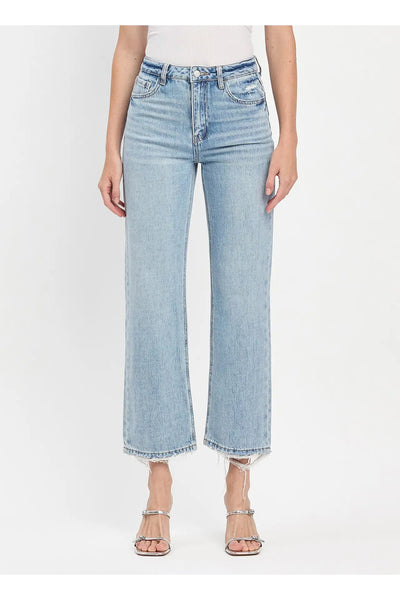 90's Super High Rise Ankle Slim Wide Jeans