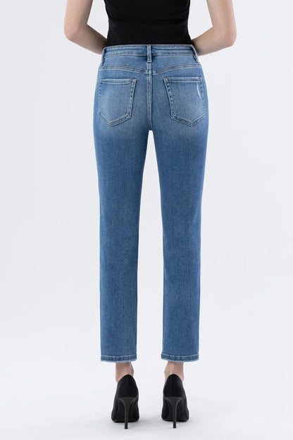 High Rise Slim Straight Jeans