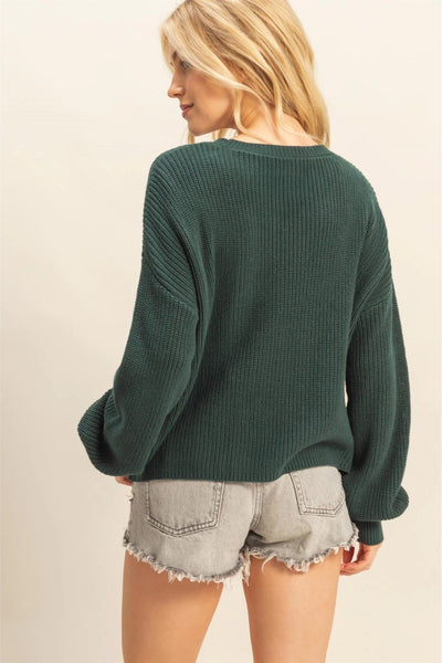 Pocket Detailed Crew Neck Sweater