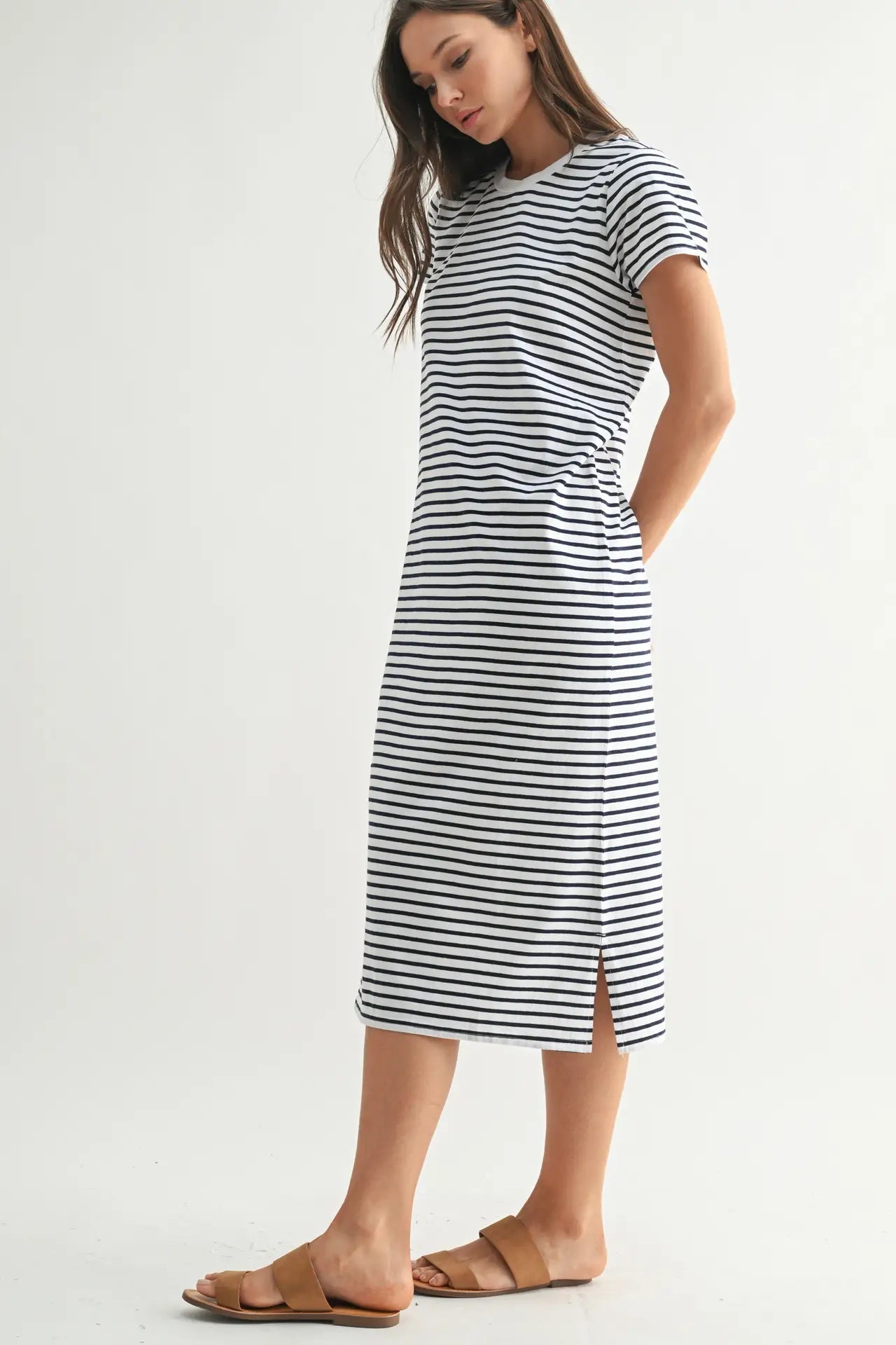 Coastal Striped Tee Dress
