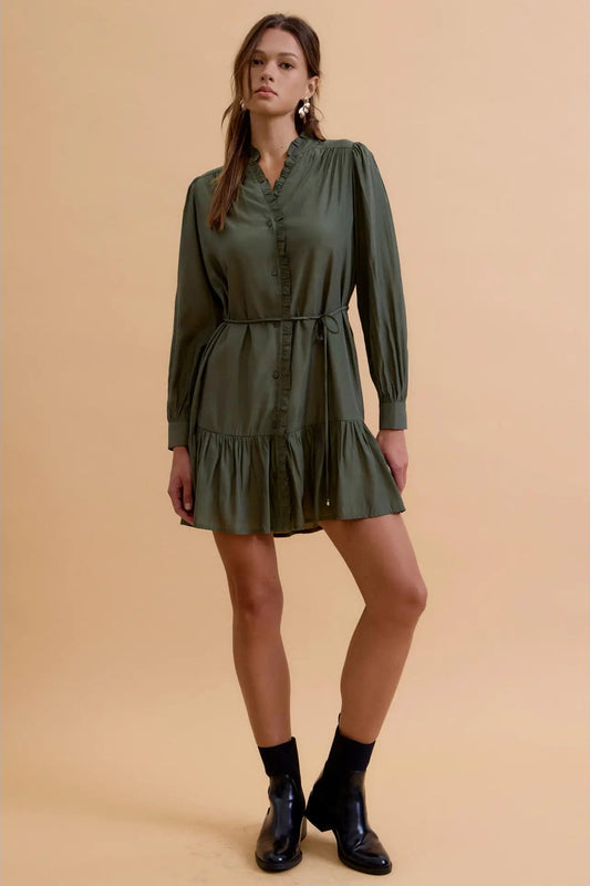 girl in green shirt dress