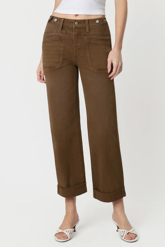 person in brown jeans