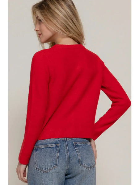 Pearl Embellished Sweater Cardigan