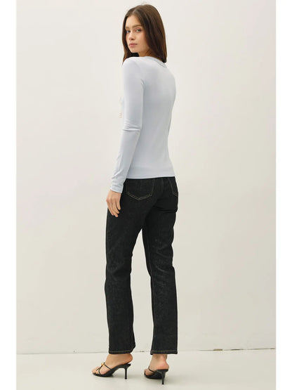 Round Neck Long Sleeve Top