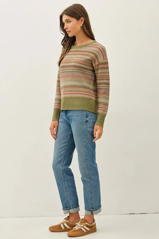 girl in green sweater