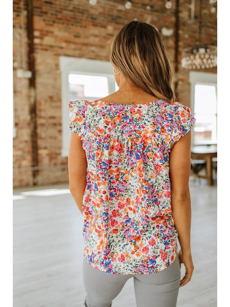 Danny Square Neck Flutter Tank Top