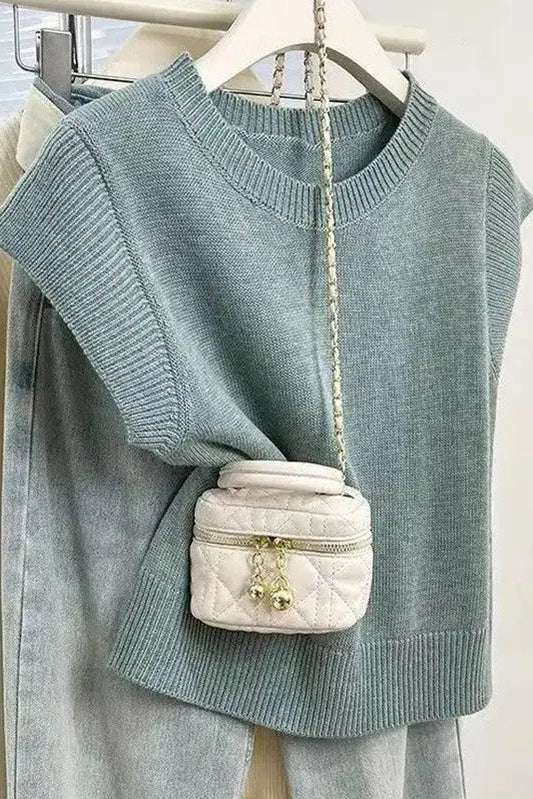 Short Sleeve Knit Sweater