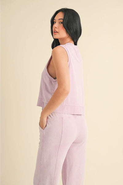 Mineral Wash Sleeveless Top