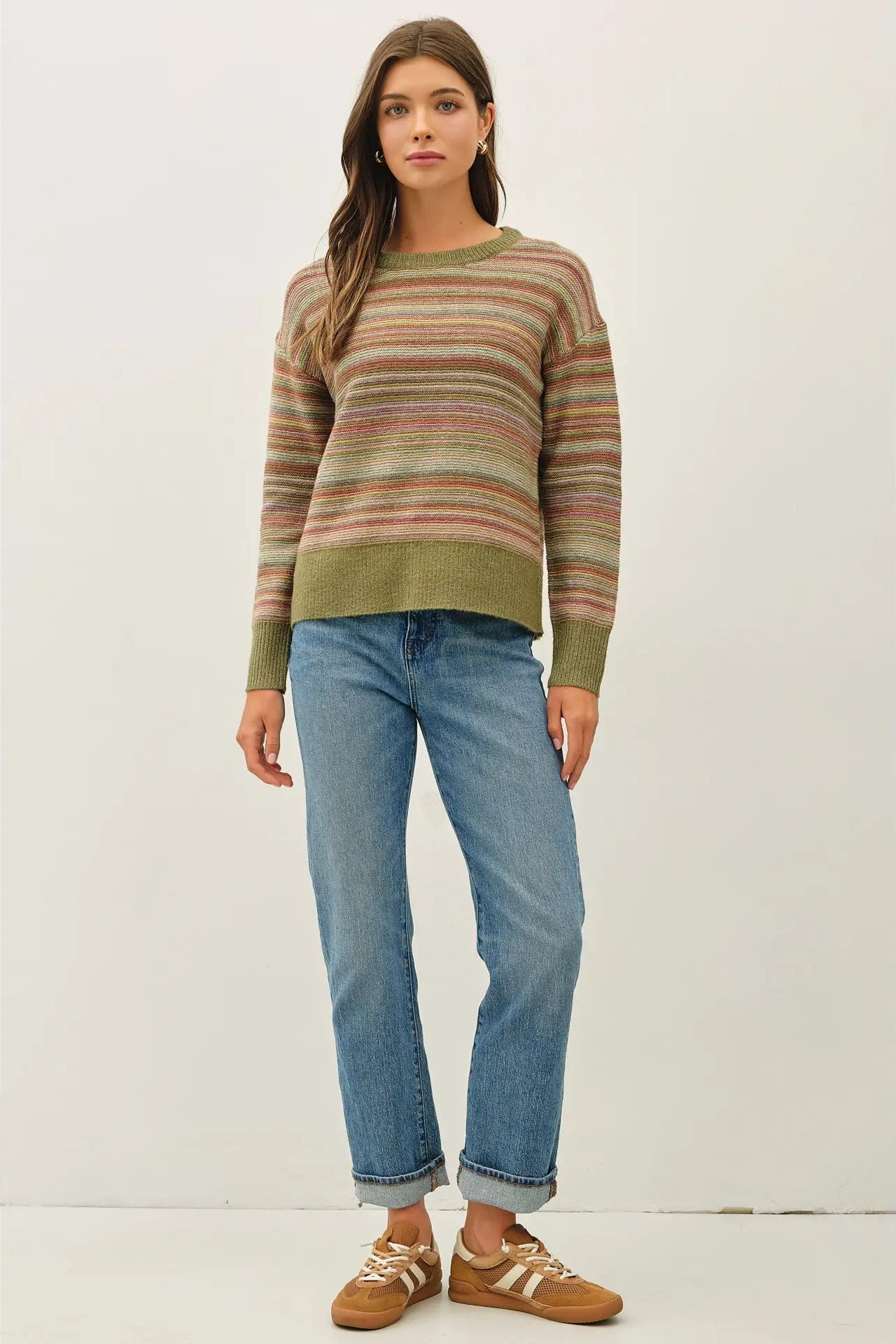 girl in green sweater