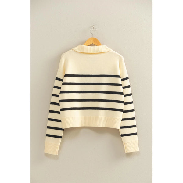 Striped Half Zip Sweater