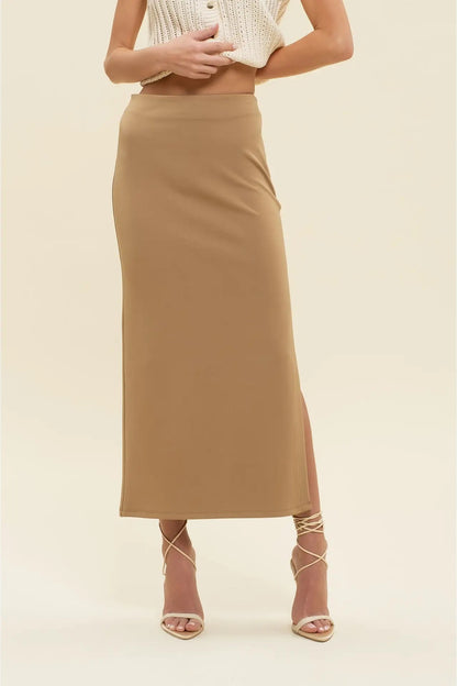 High Waist Midi Pencil Skirt