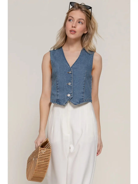 Stretch Denim Vest