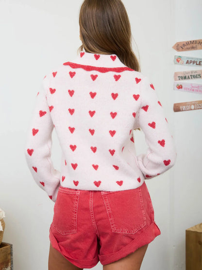 Heart Pattern Cardigan