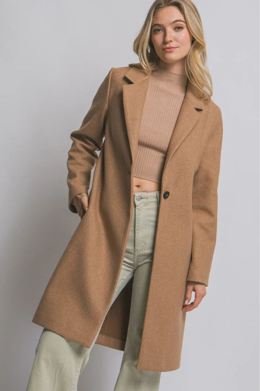 Long One Button Coat