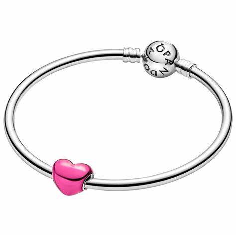 Pandora Metallic Pink Heart Charm