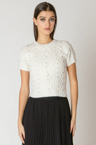 Cable Knit Sequin Sweater