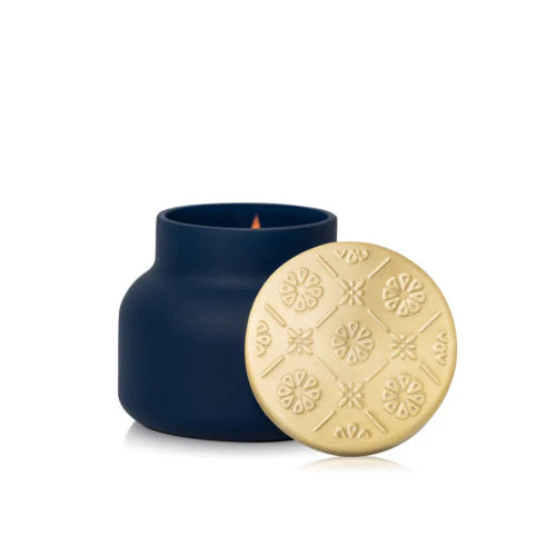 capri blue candle in volcano