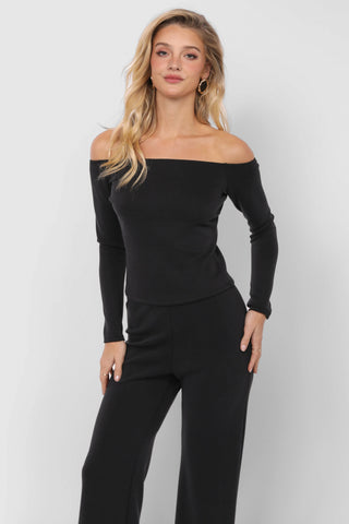 Hustle Off Shoulder Knit Top