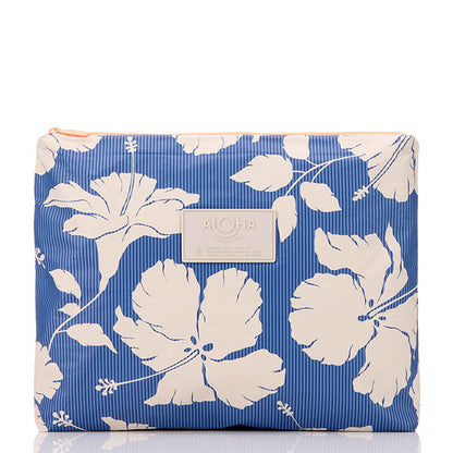 Floral-patterned pouch with 'Aloha' branding on a white background