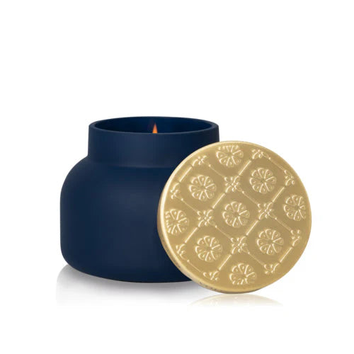 capri blue candle in volcano