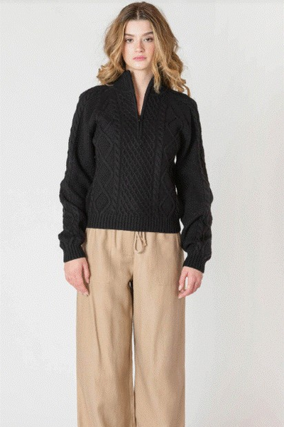 Half Zip Cable Sweater