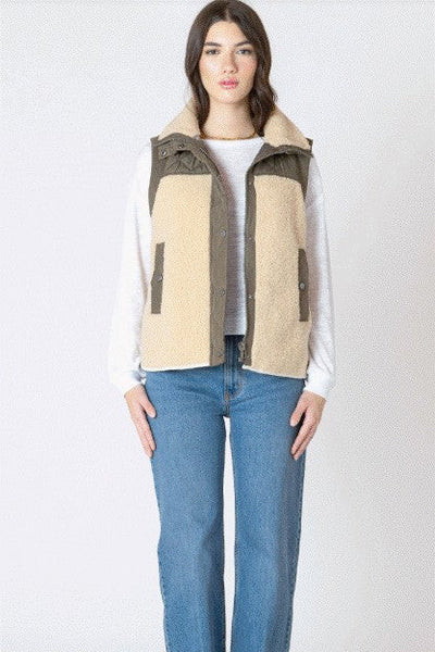 Mixed Fabric Vest